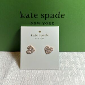 Kate Spade Earrings gold hearts “yours truly” new
